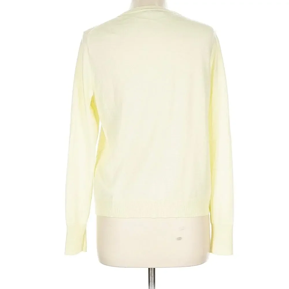 J.Crew Sweater Womens L Yellow Merino Wool Crewneck Quiet Luxury Coastal